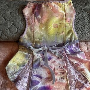 Oscar Newman Luxury Dog Dress | Pastel Crushed Velvet | Lace, Sequin, Satin | Sm